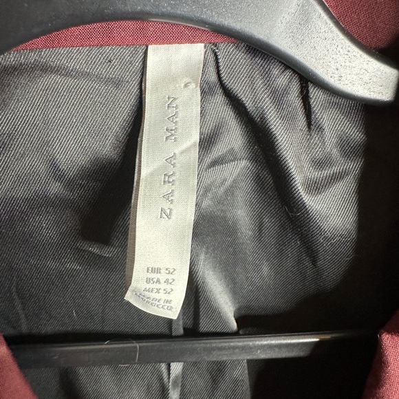 Zara Men's Maroon Blazer - Picture 3 of 5
